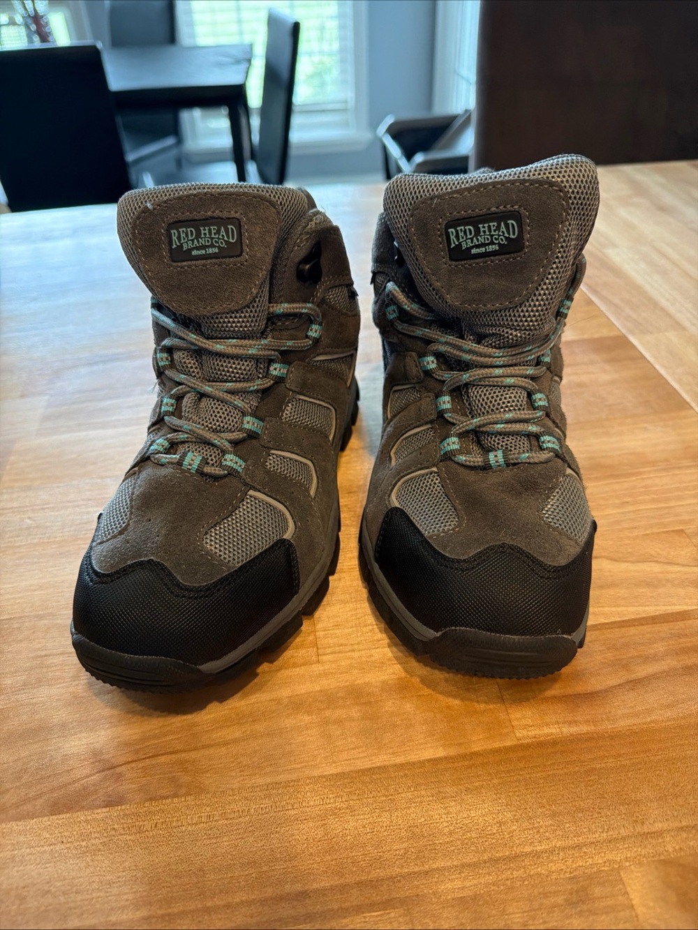 RedHead Gray Mesh Sneaker with Teal Accent Laces